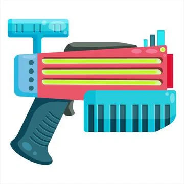 Vector clip art blaster. a vivid illustration of an unusual alien weapon. ene Stock Illustration