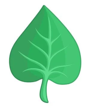 Vector clip art with green flat leaf shape Stock Illustration