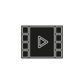 Vector clip play button icon - movie media symbol - start watch or play video Stock Illustration