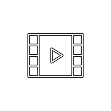 Vector clip play button icon - movie media symbol Stock Illustration