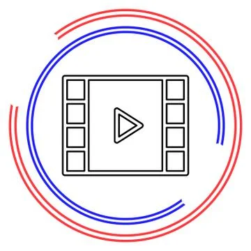 Vector clip play button icon - movie media symbol Stock Illustration