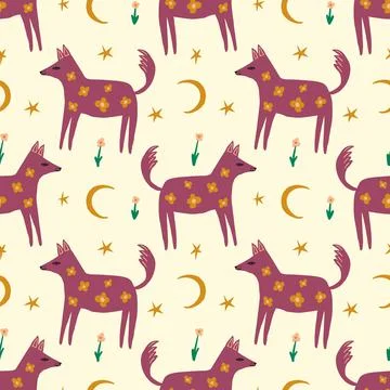 Vector clipart dog seamless pattern. Dogs breed. イラスト素材