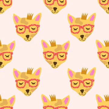 Vector clipart dog seamless pattern. Dogs breed. EPS and JPG illustration. Stock Illustration