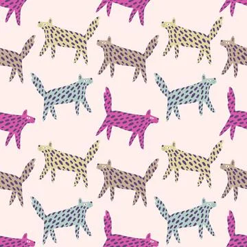 Vector clipart dog seamless pattern. Dogs breed. EPS and JPG illustration. Stock Illustration