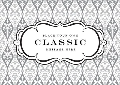 Vector clipart frame and damask pattern Stock Illustration