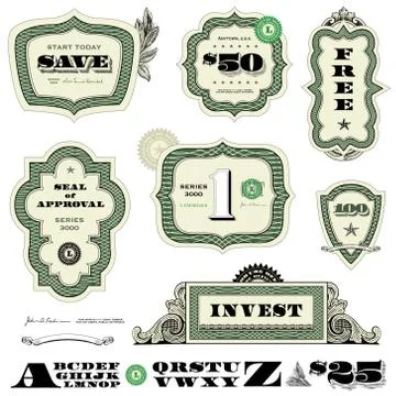 Vector clipart illustration of currency frames Иллюстрация