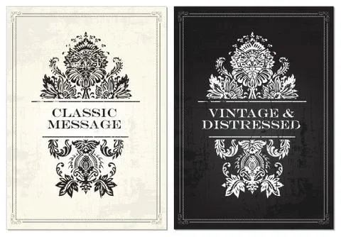 Vector clipart  of ornament frames with distress Иллюстрация