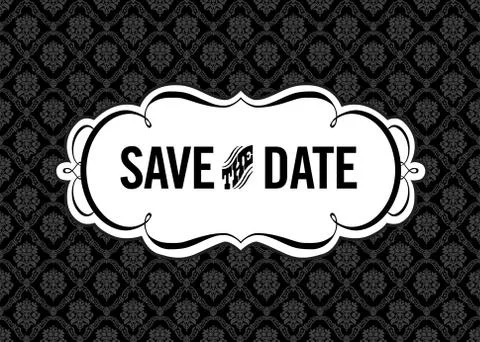 Vector clipart save the date frame and pattern Illustrazione stock