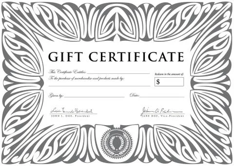 Vector clipart silver gift certificate template Иллюстрация