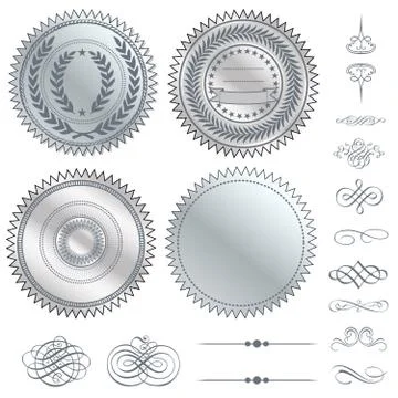 Vector clipart silver seal set Иллюстрация