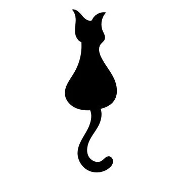 Vector clipart of the sitting cat. View from the back. EPS10 イラスト素材