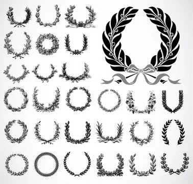 Vector clipart wreath set Illustrazione stock