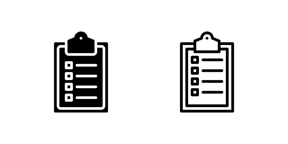 Vector clipboard icon set with checklist, great for task and office design Stock Illustration