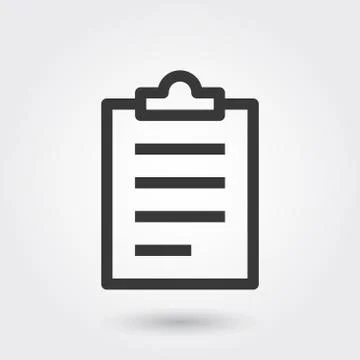 Vector, Clipboard, Line Icon with shadow Stock Illustration
