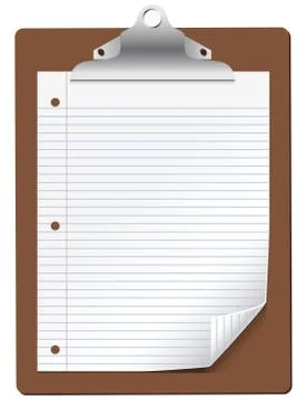 Vector Clipboard with Lined Paper Illustrazione stock