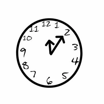 Vector clock on with background white Illustrazione stock