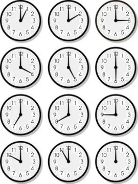 Vector clock faces Illustrazione stock