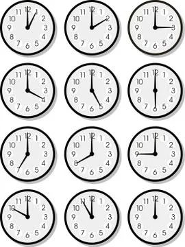 Vector clock faces Illustrazione stock