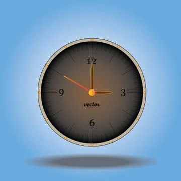 Vector clock image, vintage style. Stock Illustration