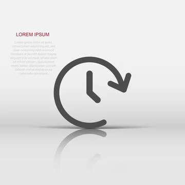 Vector clock time icon in flat style. Timer 24 hours sign illustration pict.. Stock Illustration