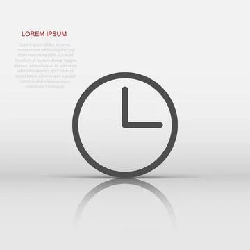Vector clock timer icon in flat style. Watch sign illustration pictogram. C.. Illustrazione stock