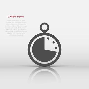 Vector clock timer icon in flat style. Watch sign illustration pictogram. C.. Illustrazione stock