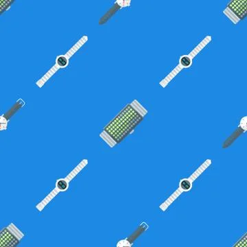 Vector clock watches seamless pattern. イラスト素材