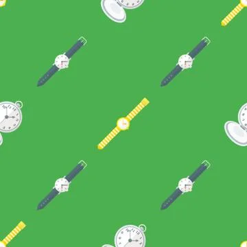 Vector clock watches seamless pattern. イラスト素材