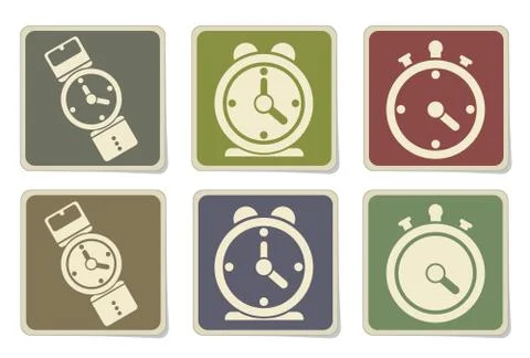 Vector clocks icons Stock Illustration