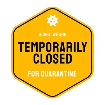 Vector closed sign. 2019-nCoV COVID-19 concept. Stock Illustration
