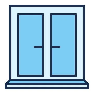 Vector Closed Window minimal blue icon or logo element Stock Illustration