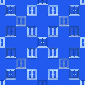 Vector Closed Window minimal linear seamless pattern Stock Illustration