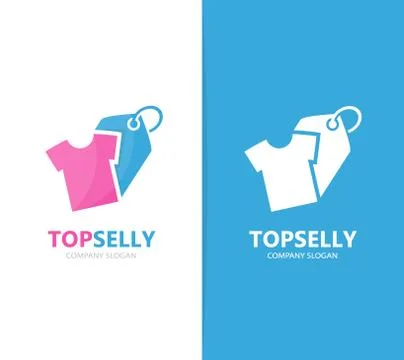 Vector of cloth and tag logo combination. Shirt and shop symbol or icon. Unique Illustrazione stock