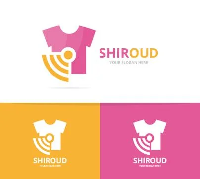 Vector of cloth and wifi logo combination. Shirt and signal symbol or icon Stock Illustration