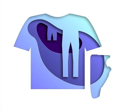 Vector clothes in paper art style Stock Illustration