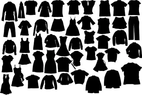 Vector clothes silhuettes Stock Illustration
