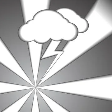 Vector : Cloud and bolt paper style background Stock Illustration