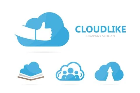 Vector of cloud and like logo combination. Storage and best logotype design 스톡 일러스트
