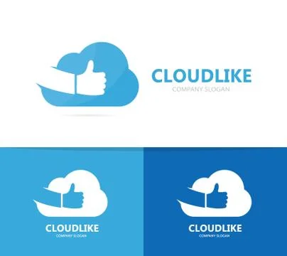 Vector of cloud and like logo combination. Storage and best logotype design Illustrazione stock