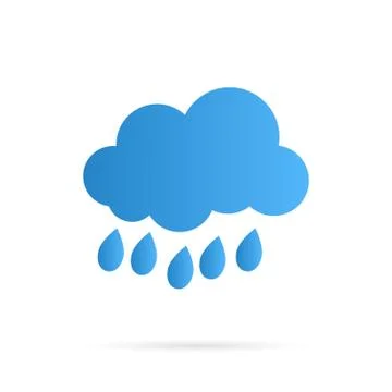 Vector Cloud and Rain Icon Stock Illustration
