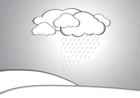 Vector : Cloud and rain paper style background Illustrazione stock
