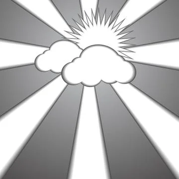 Vector : Cloud and sun paper style background Stock Illustration