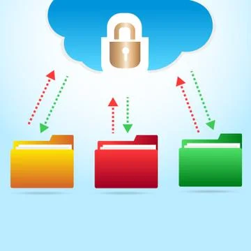 Vector cloud backup files Illustrazione stock