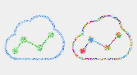 Vector Cloud Chart Mosaic Icon of Triangle Items 스톡 일러스트