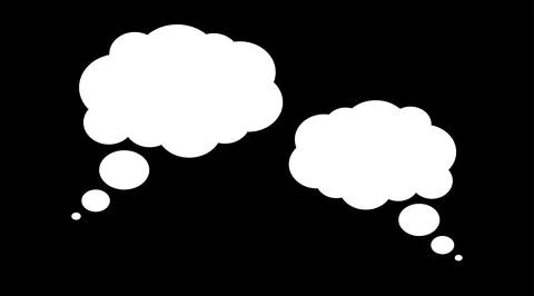 Vector cloud chat speech bubble icons. White doodle shape sign. 스톡 일러스트