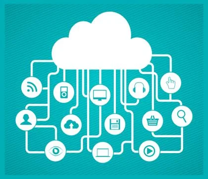 Vector cloud computing concept Stock Illustration