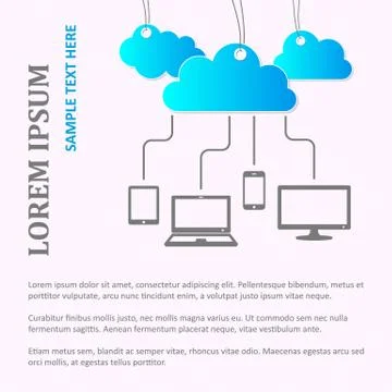 Vector cloud computing concept Stock Illustration