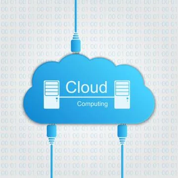 Vector cloud computing concept. Modern design template. Stock Illustration