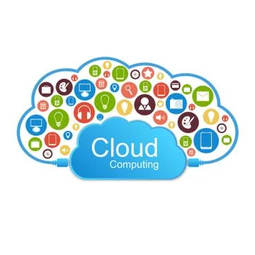 Vector cloud computing concept. Modern design template. Illustrazione stock