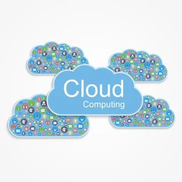Vector cloud computing concept. Modern design template. Illustrazione stock